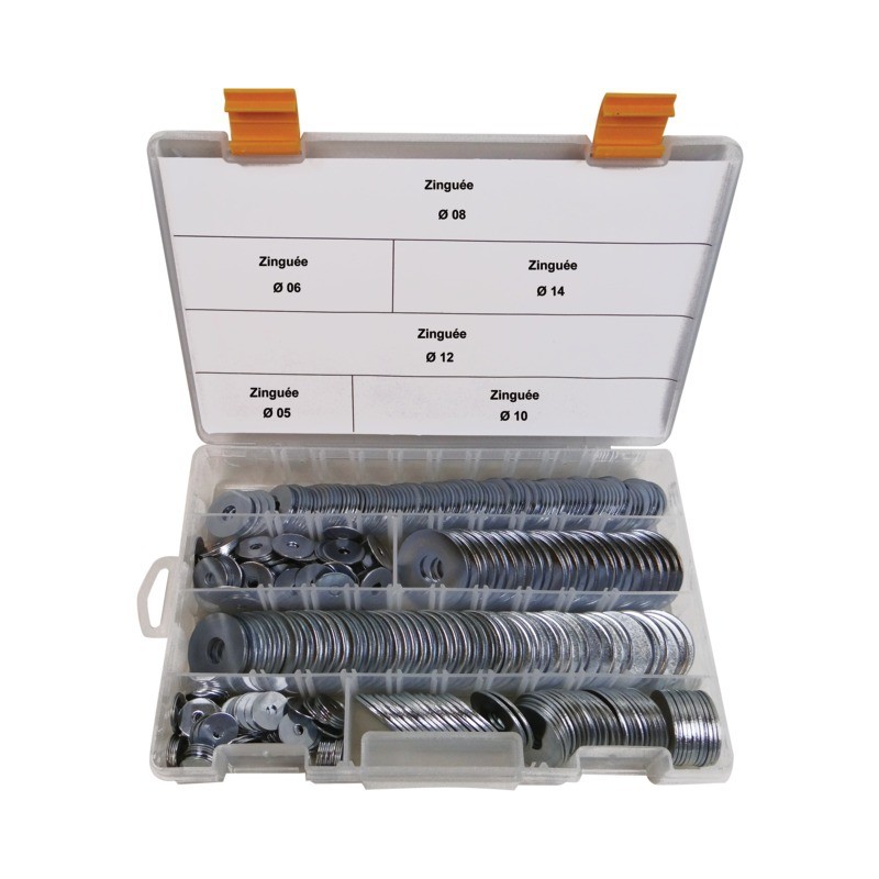 RONDELLES EXTRA LARGE ZINGUES ASSORTIS 5 A 14MM COFFRET 425